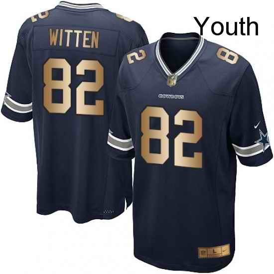 Youth Nike Dallas Cowboys 82 Jason Witten Elite NavyGold Team Color NFL Jersey